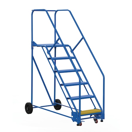 Vestil 90 H Steel Warehouse Ladder, 50 deg Grip, 6 Step, 21", 6 Steps LAD-6-21-G-EZ